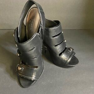 Coach Black Strappy Heels